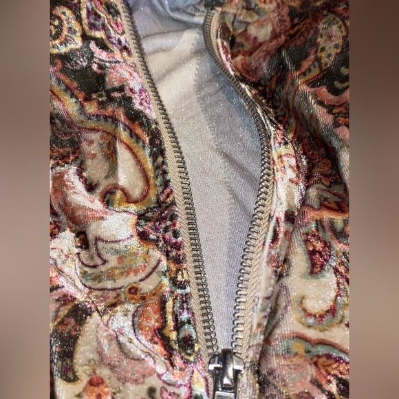 NEW One World Abstract Print Knit Full Zip Jacket Women XL Boho Mix Media - Picture 6 of 9